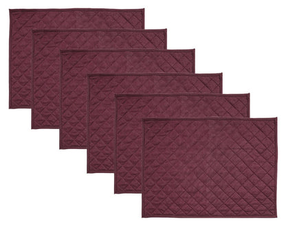 Quilted placemat table mat plum color 100% cotton chambray 14"X19" by HOME HEART Brands (made in INDIA)