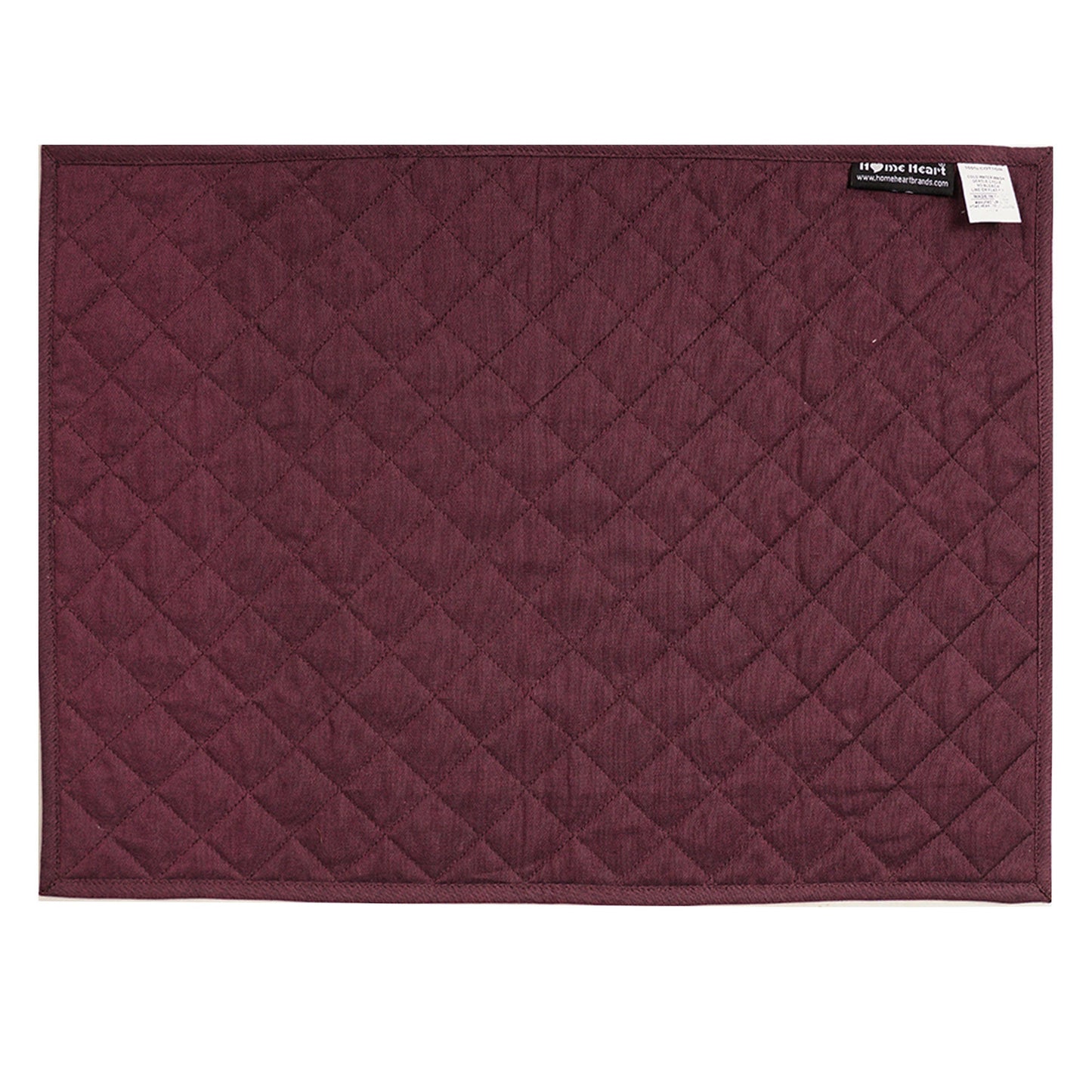 Quilted placemat table mat plum color 100% cotton chambray 14"X19" by HOME HEART Brands (made in INDIA)