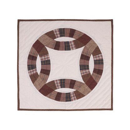 Square block small quilt wall hanging 19"x19" country table topper,two sew pocket hand quilted patchwork by HOME HEART Brands(Made in India)