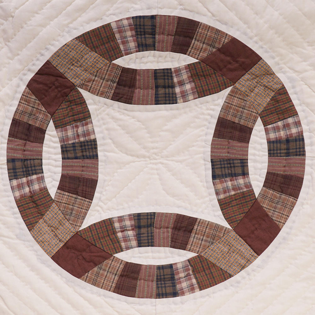 Square block small quilt wall hanging 19"x19" country table topper,two sew pocket hand quilted patchwork by HOME HEART Brands(Made in India)