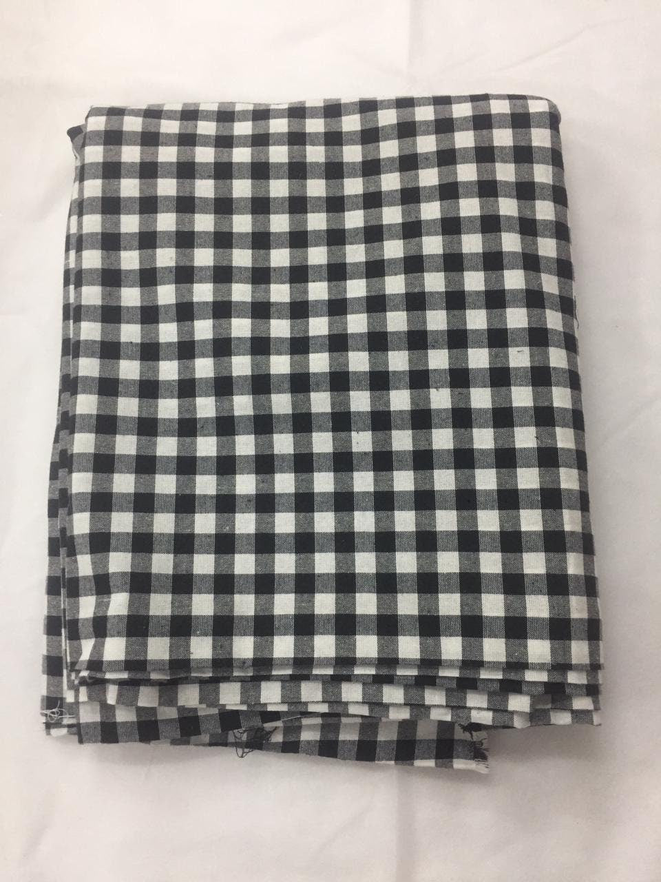 Fabric soft cotton Black & white Buffalo cabin checkered Plaid Cotton Fabric 59" in cut and yard by HOME HEART Brands (Made in India)