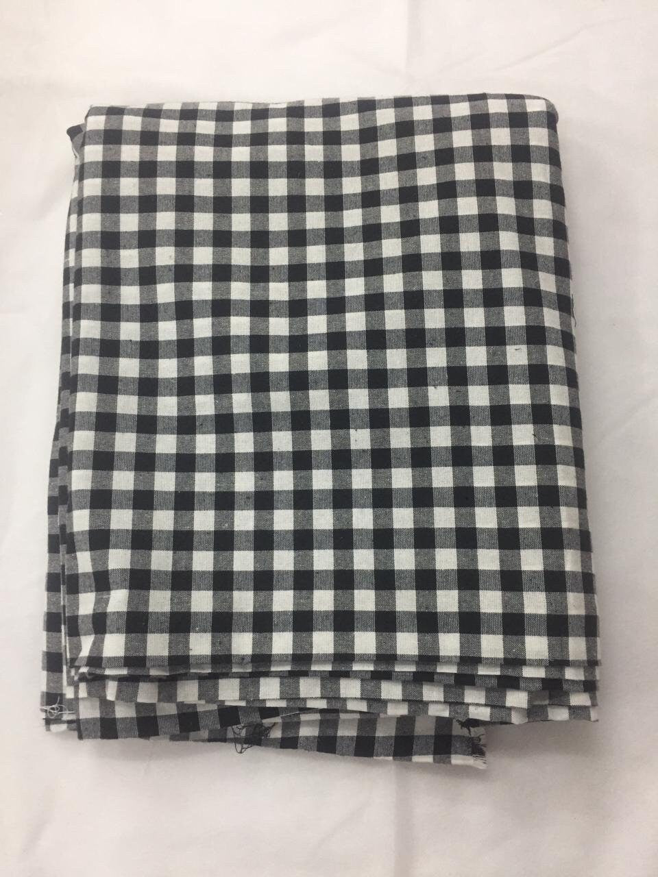 Fabric soft cotton Black & white Buffalo cabin checkered Plaid Cotton Fabric 59" in cut and yard by HOME HEART Brands (Made in India)