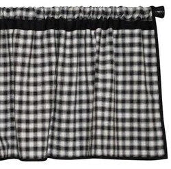 Plaid Valance Farmhouse Primitive Country black & white Window Treatment Panels Check valance by HOME HEART Brands (Made in India)