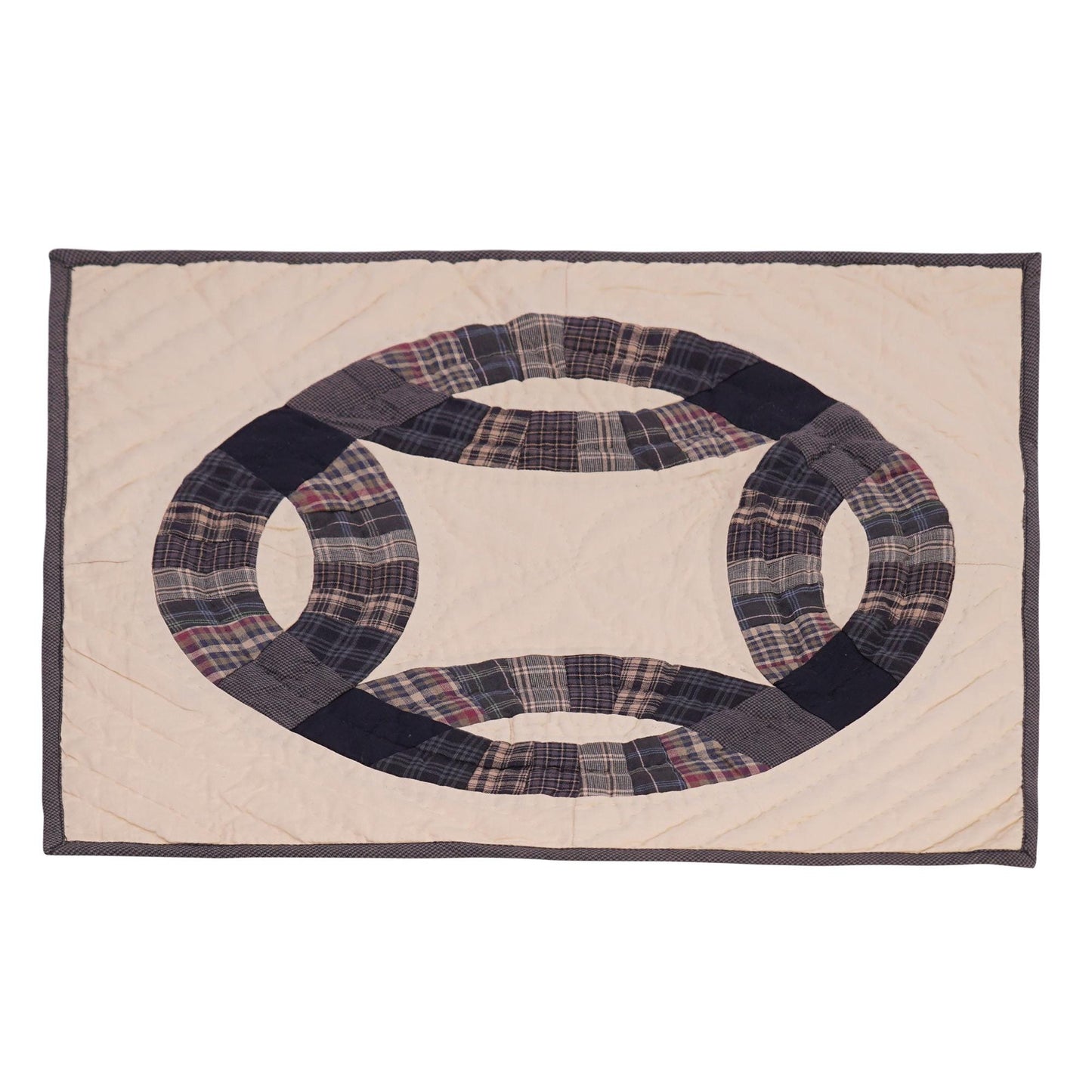 Square wall hanging 19"x19" country table topper, Block small quilt, sew pocket hand quilted patchwork by HOME HEART Brands(Made in India)