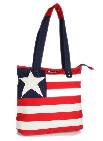 American flag Star pattern duck heavy cotton fabric Tote Bag Shopping Bag, Patterned Shopping Bag in two style by HOME HEART Brands