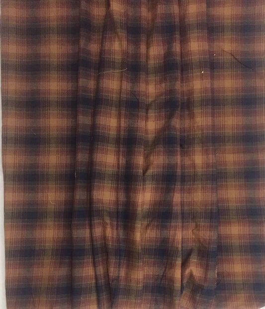 Plaid Fabric soft cotton autumn toned home spun country Fabric choose your yard in cut collection by HOME HEART Brands (Made in India)