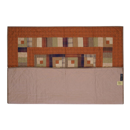 Hand Quilted Throw quilt, wall hanging ,Table Topper 45"x45" patchwork country Autumn log cabin by Home Heart brands (Made in India)