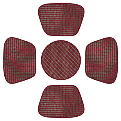 Wedge quilted placemat ,Trivet, pot holder, table mat christmas red plaid cotton reversible placemat by HOME HEART Brands(India)
