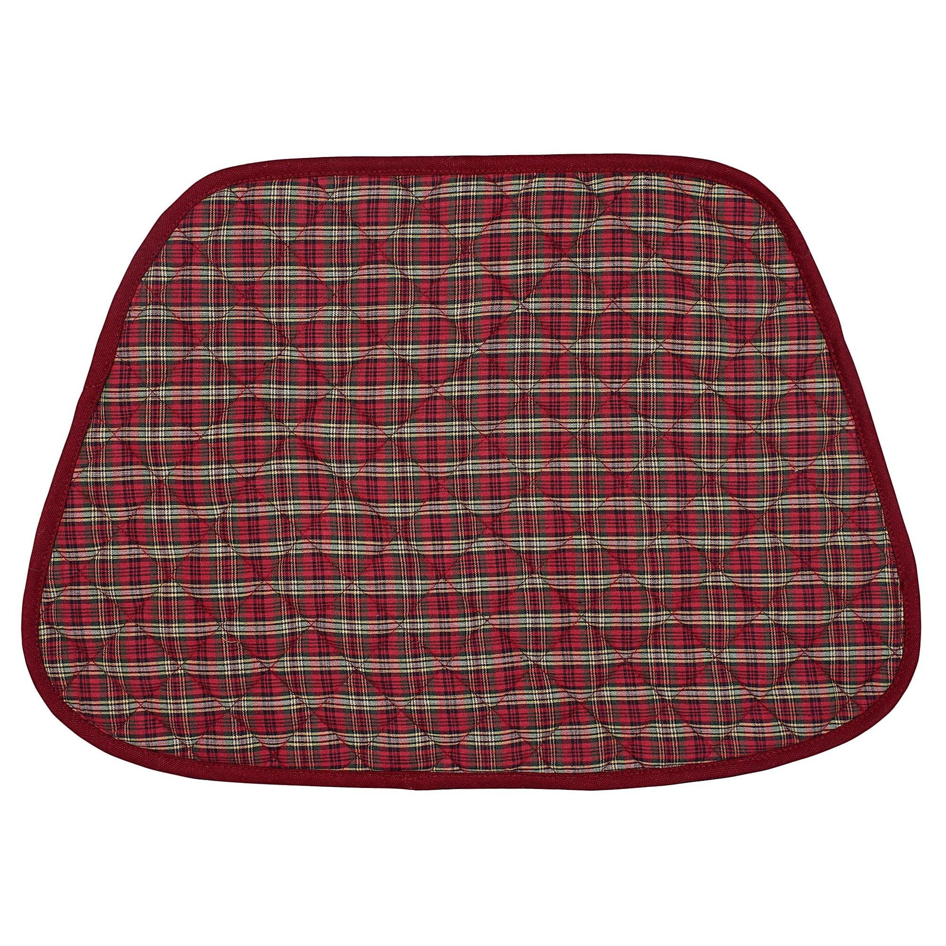 Wedge quilted placemat ,Trivet, pot holder, table mat christmas red plaid cotton reversible placemat by HOME HEART Brands(India)