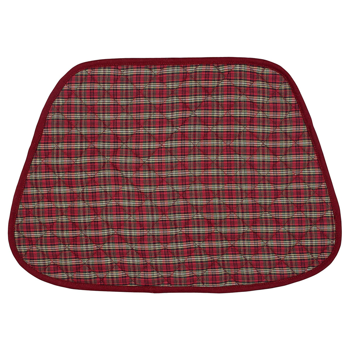 Wedge quilted placemat ,Trivet, pot holder, table mat christmas red plaid cotton reversible placemat by HOME HEART Brands(India)