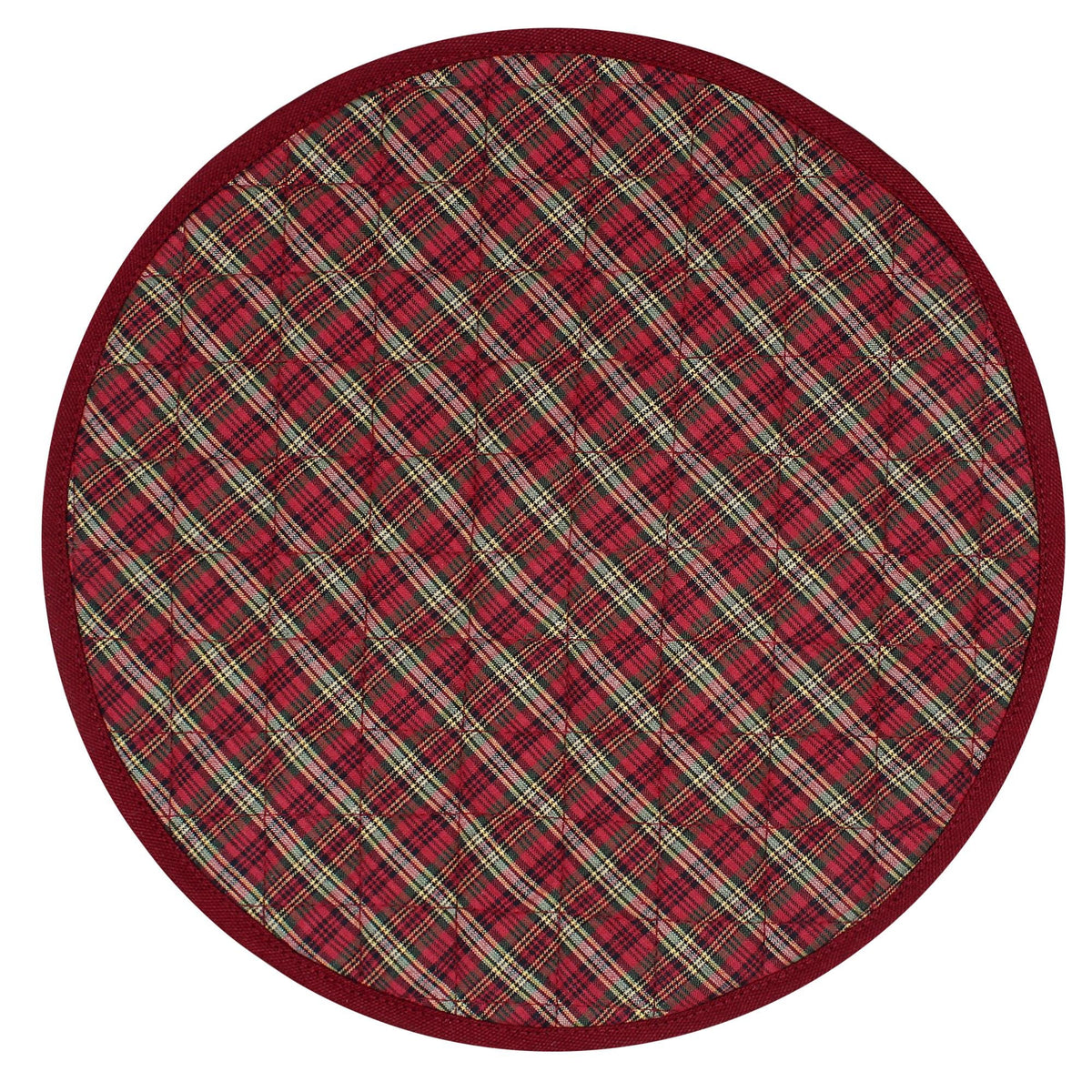 Wedge quilted placemat ,Trivet, pot holder, table mat christmas red plaid cotton reversible placemat by HOME HEART Brands(India)