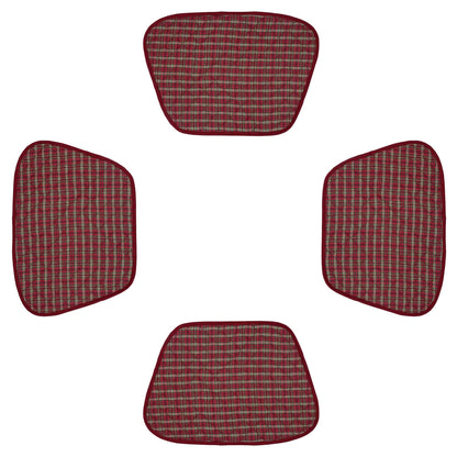 Wedge quilted placemat ,Trivet, pot holder, table mat christmas red plaid cotton reversible placemat by HOME HEART Brands(India)