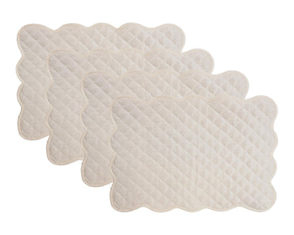 Dupioni Silk offwhite reversible Quilted Table runner, Trivet, placemat  & Table toppers design by HOME HEART Brands