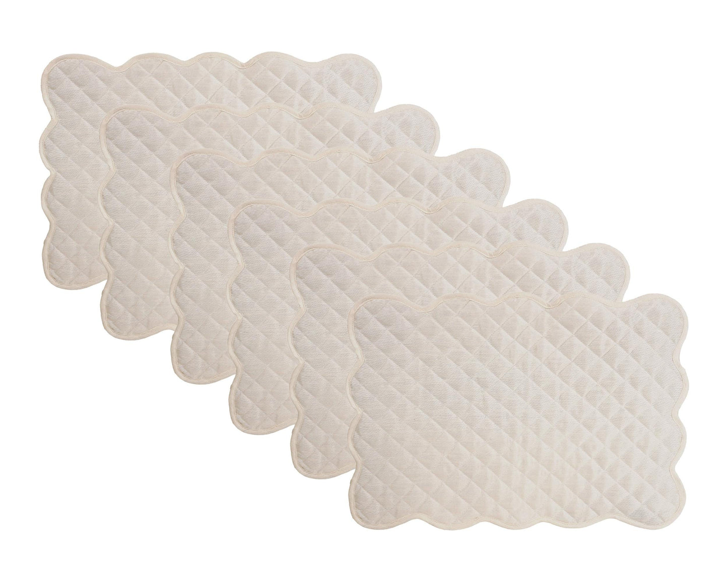 Dupioni Silk offwhite reversible Quilted Table runner, Trivet, placemat  & Table toppers design by HOME HEART Brands