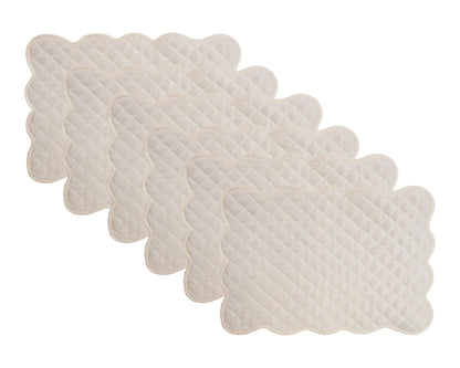Dupioni Silk offwhite reversible Quilted Table runner, Trivet, placemat  & Table toppers design by HOME HEART Brands