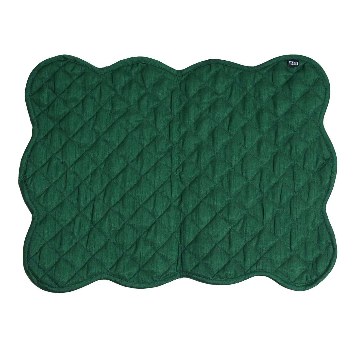 Dupioni Silk Green reversible Quilted Table runner, Trivet, placemat  & Table toppers design by HOME HEART Brands