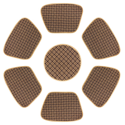 Wedge quilted placemat ,Trivet, pot holder, table mat Farm house Buffalo plaid cotton black & tan reversible mat by HOME HEART Brands(India)