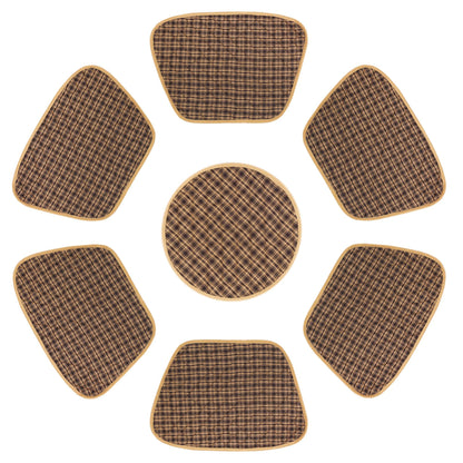 Wedge quilted placemat ,Trivet, pot holder, table mat Farm house Buffalo plaid cotton black & tan reversible mat by HOME HEART Brands(India)