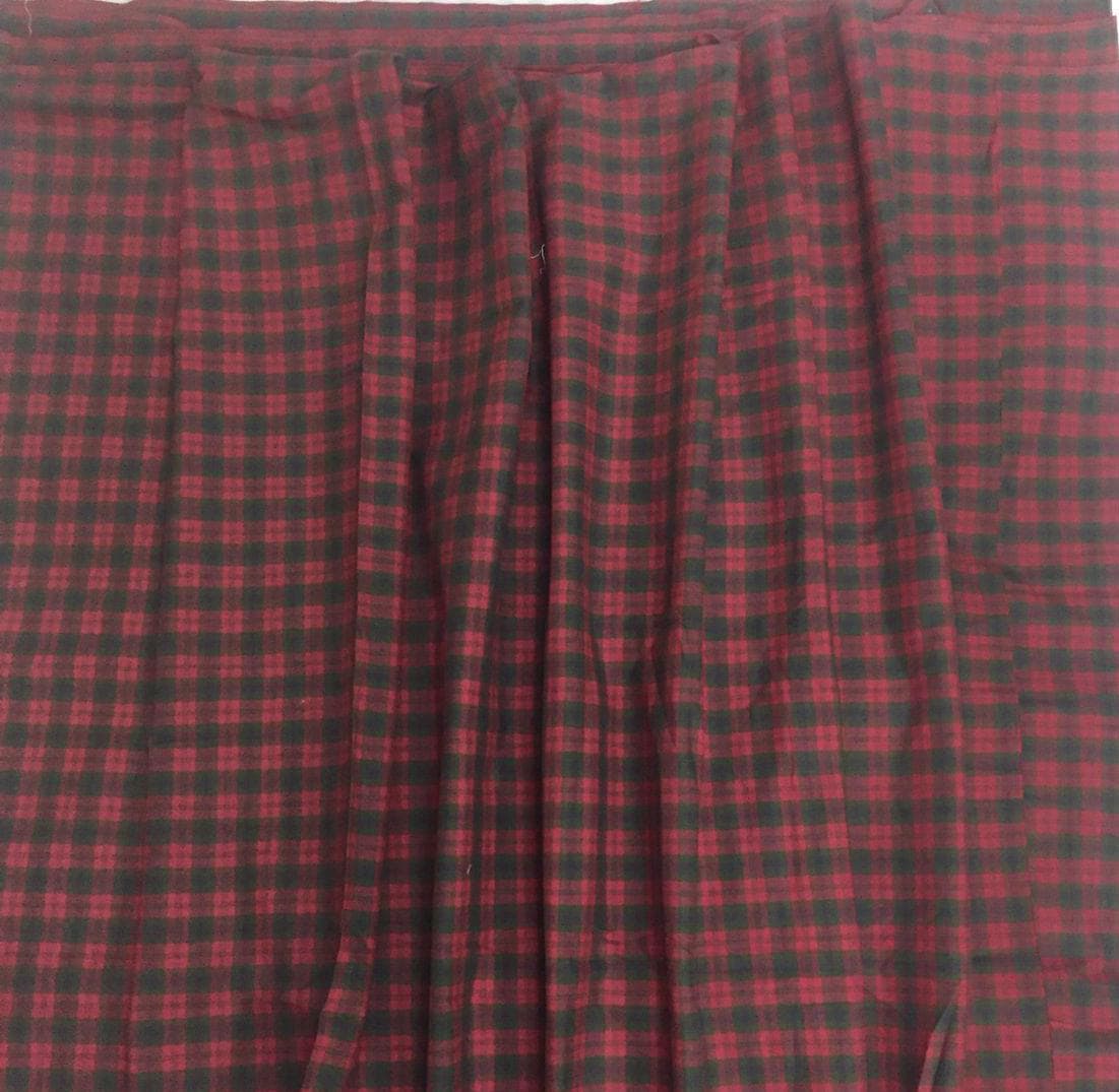 Fabric soft cotton Red & green Christmas plaid home spun Fabric choose your yard in cut collection by HOME HEART Brands (Made in India)
