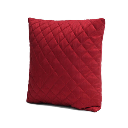 Cranberry Red Quilted Faux Dupioni Silk Cushion Covers Throw Pillow, Zipper Closure, Accent Pillow Decorative pillow by HOME HEART Brands
