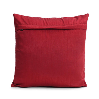 Cranberry Red Quilted Faux Dupioni Silk Cushion Covers Throw Pillow, Zipper Closure, Accent Pillow Decorative pillow by HOME HEART Brands