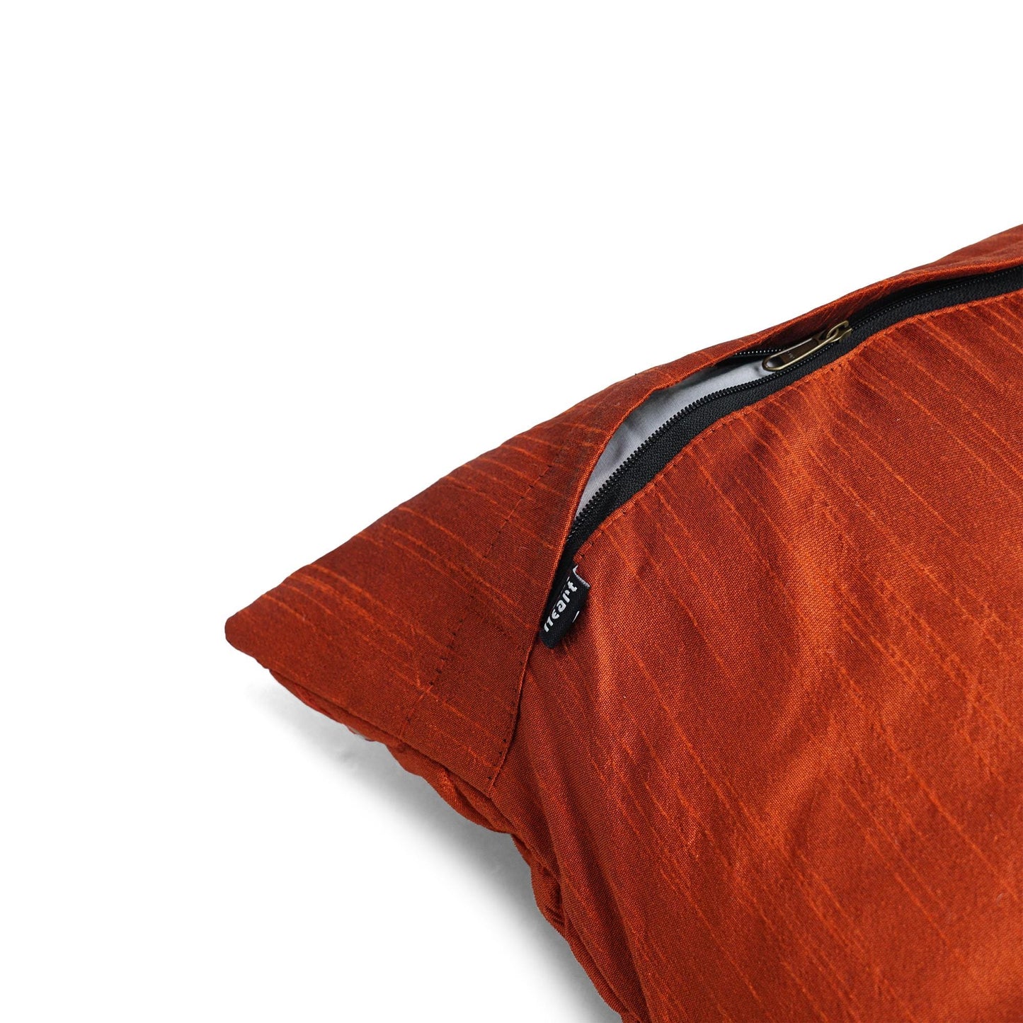 Fall orange Quilted Faux Dupioni Silk Cushion Covers Throw Pillow, Zipper Closure, Accent Pillow  Decorative pillow by HOME HEART Brands