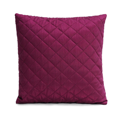Mulberry Quilted Faux Dupioni Silk Cushion Covers Throw Pillow, Zipper Closure, Accent Pillow Decorative pillow by HOME HEART Brands