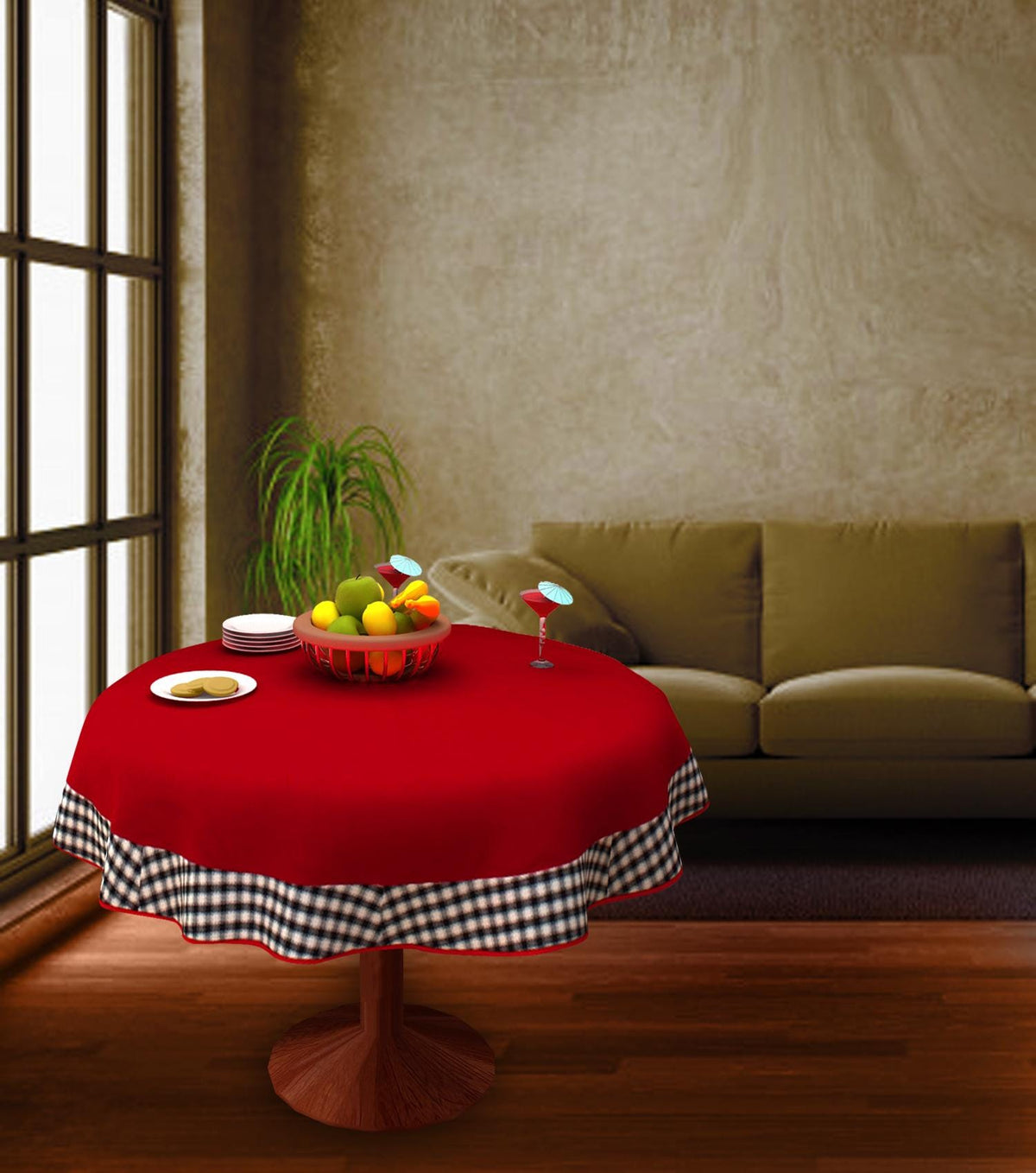 Christmas tree Mat, tabletop mat,dining Table cover Red 10oz(310 gsm) cotton duck fabric Machine Washable Made in India by Home Heart Brands