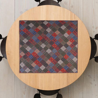 Hand made calico plaid Primitive Star 44"x44" country Cotton Hand Quilted patchwork Wall hanging & Toppers, baby quilt by HOME HEART Brands