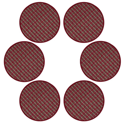 Wedge quilted placemat ,Trivet, pot holder, table mat christmas red plaid cotton reversible placemat by HOME HEART Brands(India)