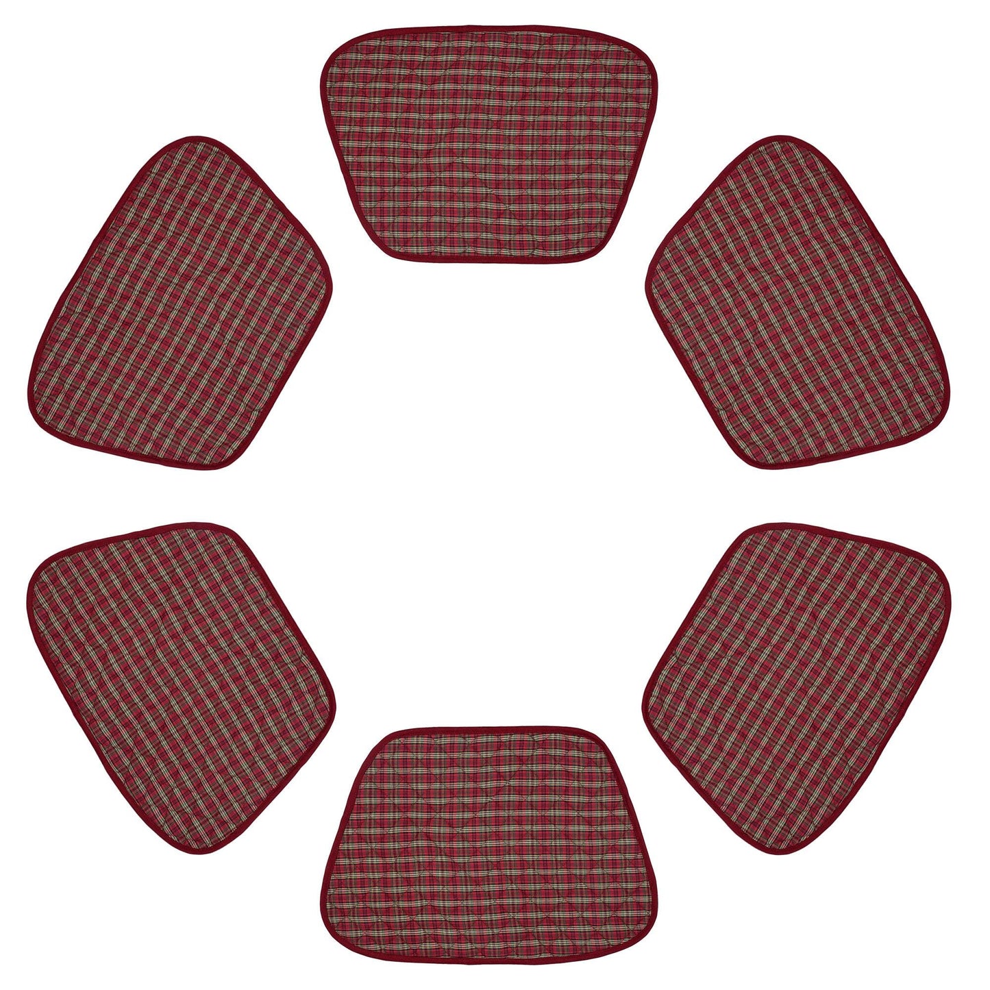 Wedge quilted placemat ,Trivet, pot holder, table mat christmas red plaid cotton reversible placemat by HOME HEART Brands(India)