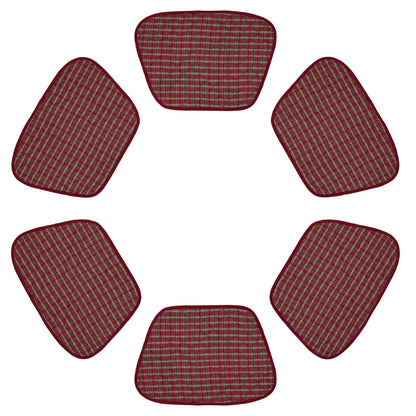 Wedge quilted placemat ,Trivet, pot holder, table mat christmas red plaid cotton reversible placemat by HOME HEART Brands(India)