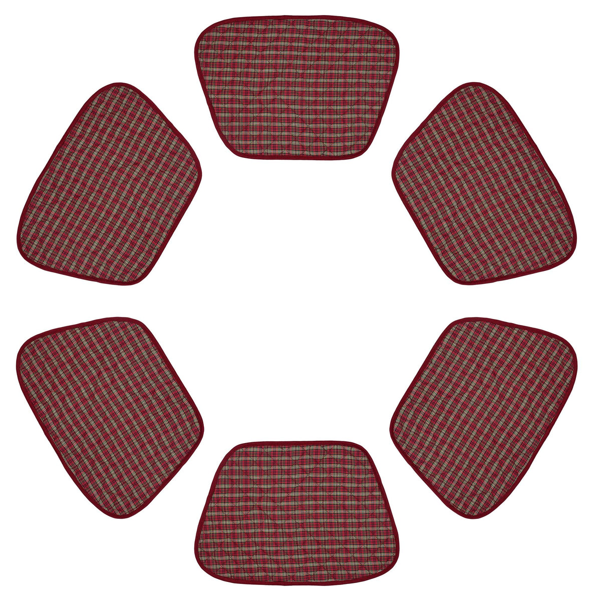 Wedge quilted placemat ,Trivet, pot holder, table mat christmas red plaid cotton reversible placemat by HOME HEART Brands(India)