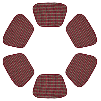 Wedge quilted placemat ,Trivet, pot holder, table mat christmas red plaid cotton reversible placemat by HOME HEART Brands(India)