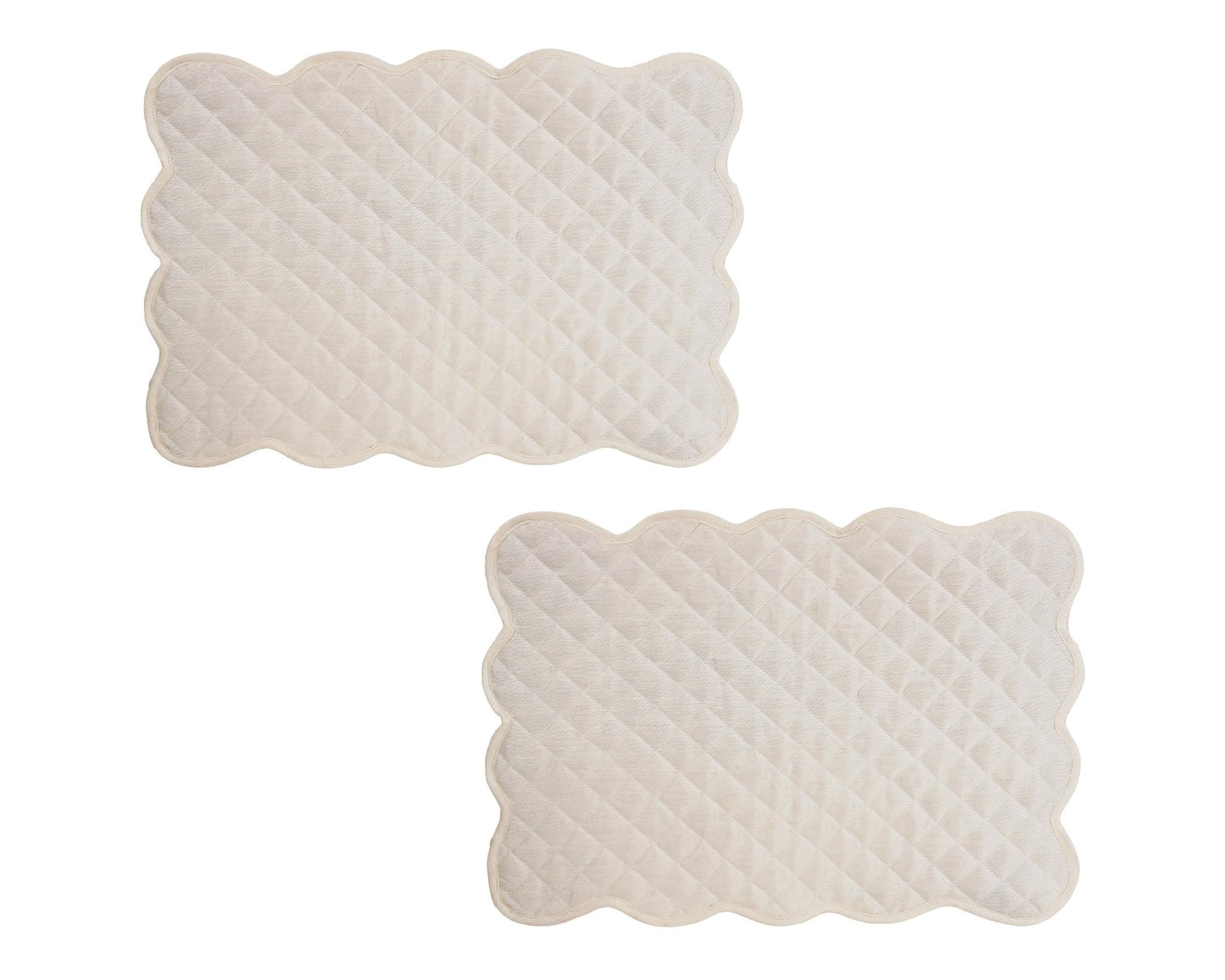 Dupioni Silk offwhite reversible Quilted Table runner, Trivet, placemat  & Table toppers design by HOME HEART Brands