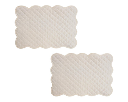 Dupioni Silk offwhite reversible Quilted Table runner, Trivet, placemat  & Table toppers design by HOME HEART Brands