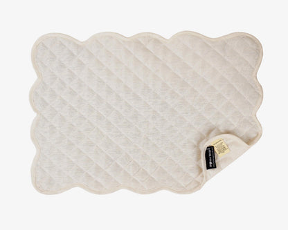 Dupioni Silk offwhite reversible Quilted Table runner, Trivet, placemat  & Table toppers design by HOME HEART Brands