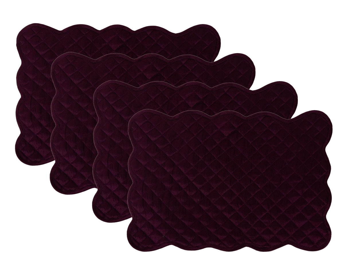 Dupioni Silk purple reversible Quilted Table runner, Trivet, placemat & Table toppers design by HOME HEART Brands