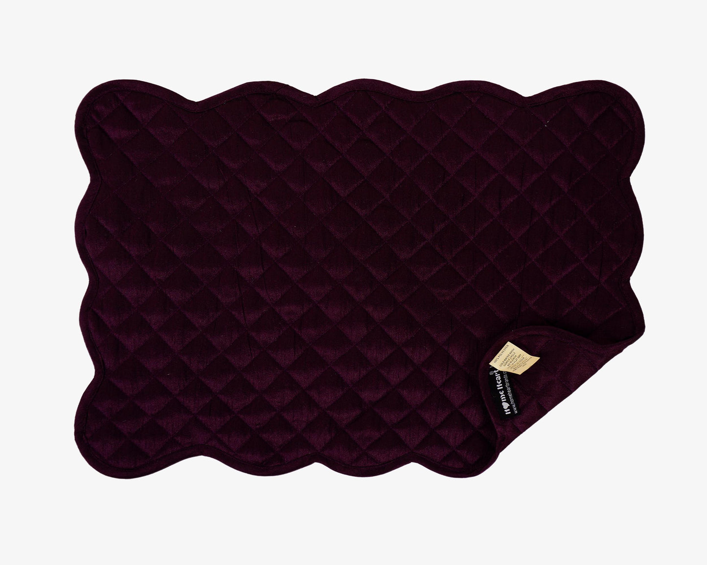Dupioni Silk purple reversible Quilted Table runner, Trivet, placemat  & Table toppers design by HOME HEART Brands