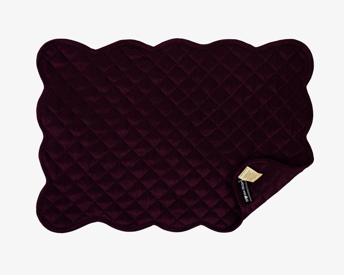 Dupioni Silk purple reversible Quilted Table runner, Trivet, placemat & Table toppers design by HOME HEART Brands