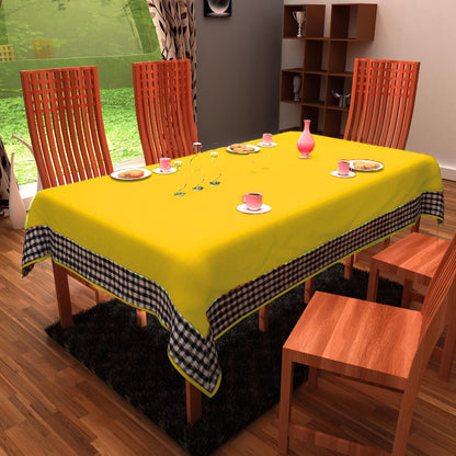 Table Cloth Yellow Cotton duck Canvas 10oz(310 gsm) Fabric Dining Table cover Machine Washable Made in India by Home Heart Brands