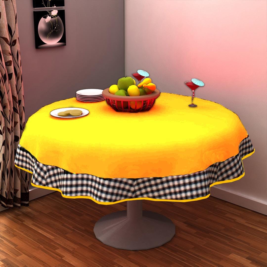Table Cloth Yellow Cotton duck Canvas 10oz(310 gsm) Fabric Dining Table cover Machine Washable Made in India by Home Heart Brands