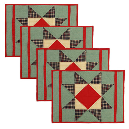 Christmas Quilted placemat & table mat, table top, table runner patchwork Rising Country Star by HOME HEART Brands (made in INDIA)