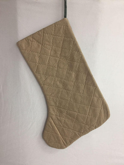 Christmas stocking hand made red green multi plaid hand quilted Christmas decorations Handmade heirloom by HOME HEART Brands(Made in India)