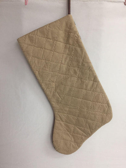 Christmas stocking hand made multi plaid hand quilted trip around Christmas decorate Handmade heirloom by HOME HEART Brands(Made in India)