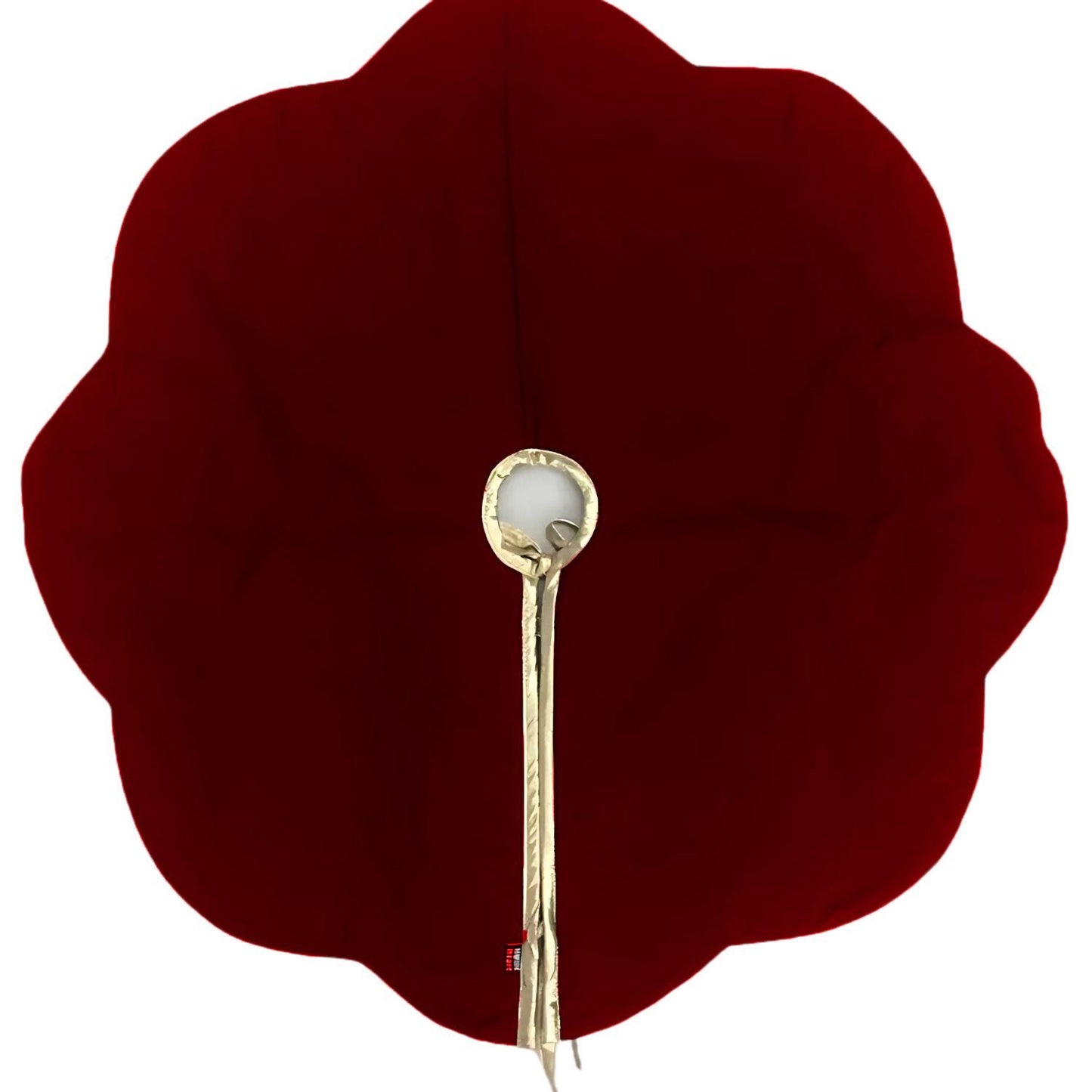 Christmas Tree Skirt Handcrafted Scallop Design burgundy wine Velvet, Gold Trim Double Layer Heirloom by HOME HEART Brands(Made in India)