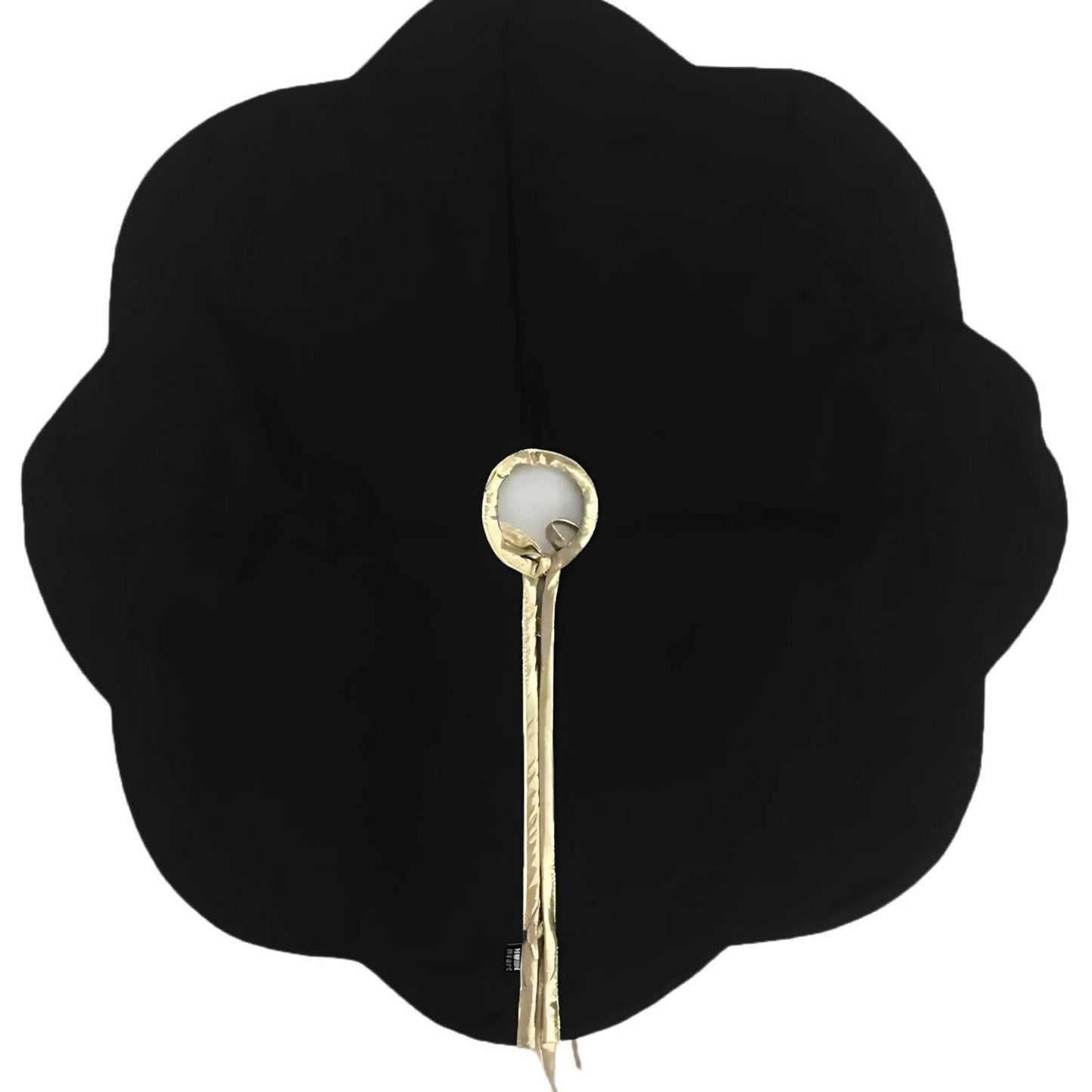 Christmas Tree Skirt Handcrafted Scallop Design black Velvet, Gold Trim Double Layer Heirloom tree skirt by HOME HEART Brands(Made in India)
