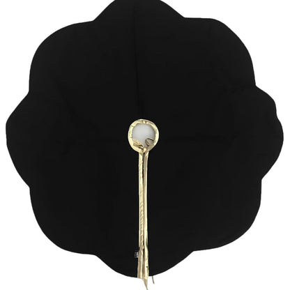 Christmas Tree Skirt Handcrafted Scallop Design black Velvet, Gold Trim Double Layer Heirloom tree skirt by HOME HEART Brands(Made in India)