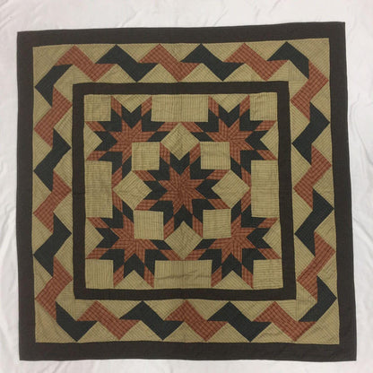 Hand made Hand quilted Throw Quilt, Table Toppers 44"x44" Christmas star galore patchwork Cotton quilt by Home Heart brands (Made in India)