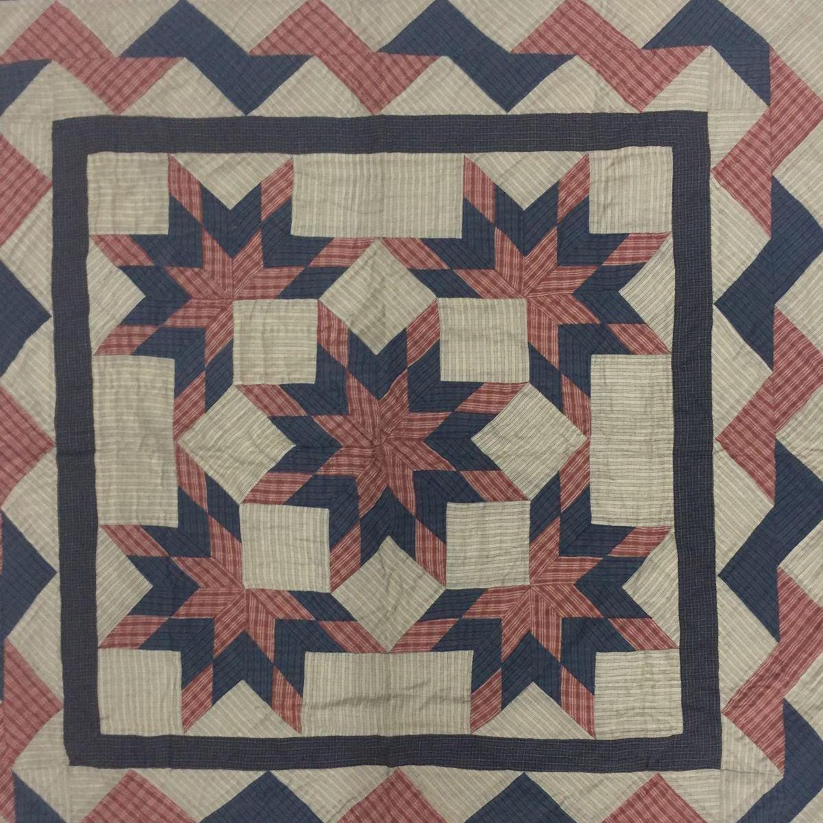 Hand made Hand quilted Throw Quilt, Table Toppers 44"x44" Christmas star galore patchwork Cotton quilt by Home Heart brands (Made in India)